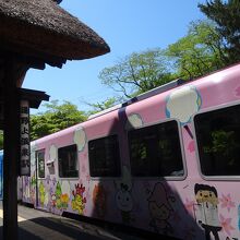 湯野上温泉駅にて