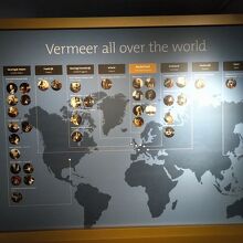 フェルメール全作品の所蔵されている美術館のマップです。