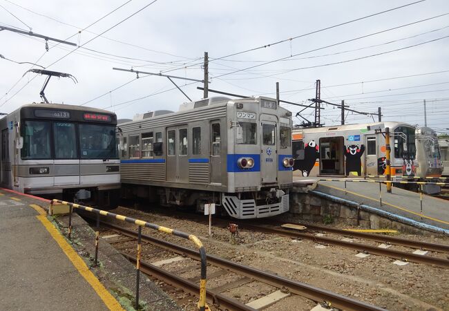 熊本市内から郊外にのんびり向かう電車