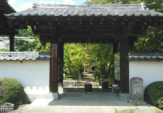 裏山を借景に石組みの綺麗な山梨県の名勝庭園