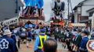 偶然、前日のTVニュースで見つけて、中日祭（山車練り歩き）を見ることができました