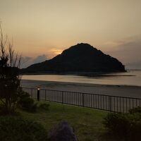 萩城址天然要塞指月山に沈む夕陽