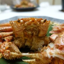 個室で頂く蟹三昧の夕食