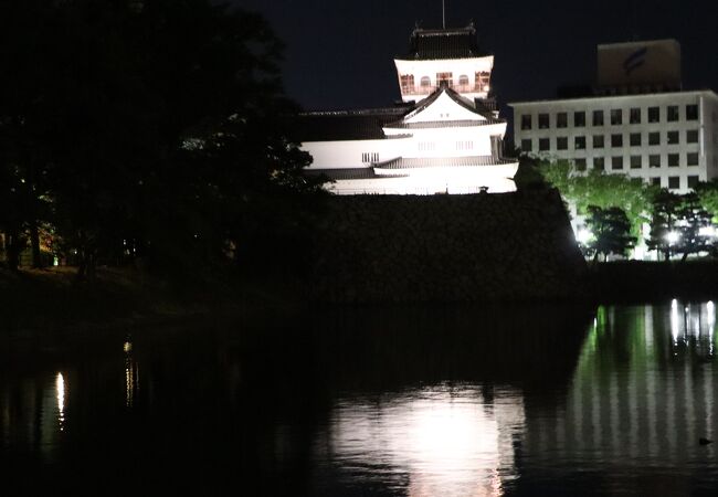 復元された富山城天守閣を中心とした公園