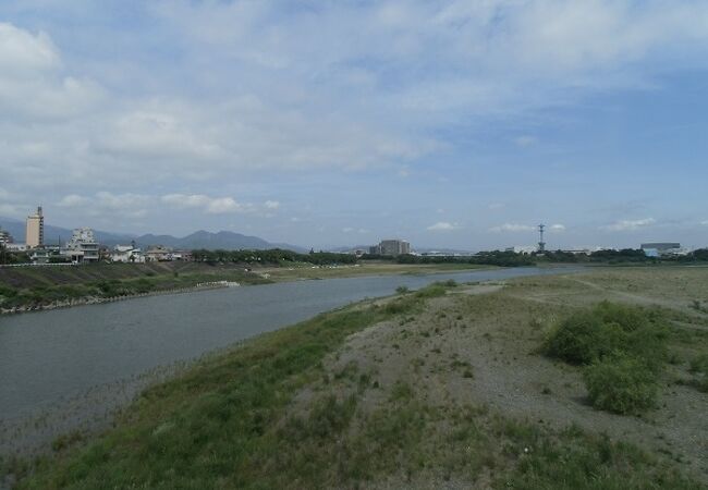 両岸に河川公園が連なる一級河川