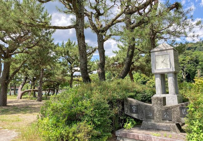 宇治川に浮かぶ中洲の公園