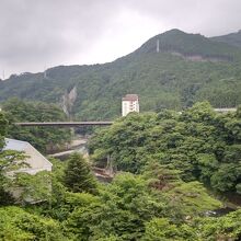 「おぷーろ」からの眺めです。ライン下りの舟もいます。