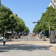 車道も歩道も幅広の道です。