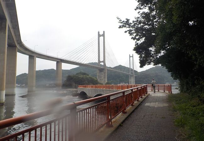 加部島と呼子殿ノ浦間に架けられたコンクリート斜張橋です。