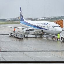 トランジットの松山空港尾にて。