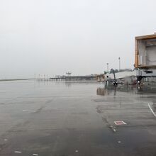 40分のトランジットで天候が大きく変化した。