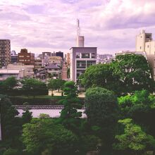 本丸城址からの街の眺め。