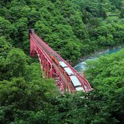 トロッコ列車が宇奈月を出て最初の絶景