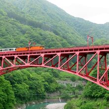 新山彦橋を見上げる