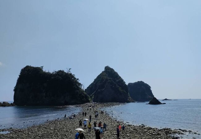 堂ヶ島のトンボロ（瀬浜海岸）