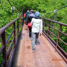 遊歩道のつり橋