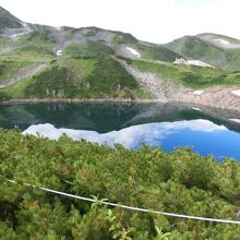 早朝です。立山が映ります。