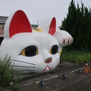 巨大な招き猫（の顔）