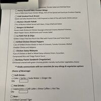 メニューです。プラオリティカードあれば無料！