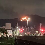 京都の夜空にくっきりと。