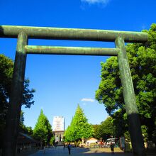 第二鳥居　青銅の鳥居としては日本一の大きさ