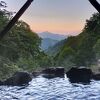 朝焼けと露天風呂