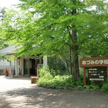 木立に佇む学校展示館
