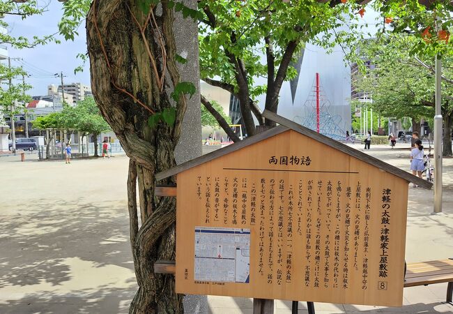 今は公園と美術館で、説明書きのみ