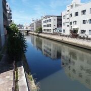 市堀川沿いにある遊歩道