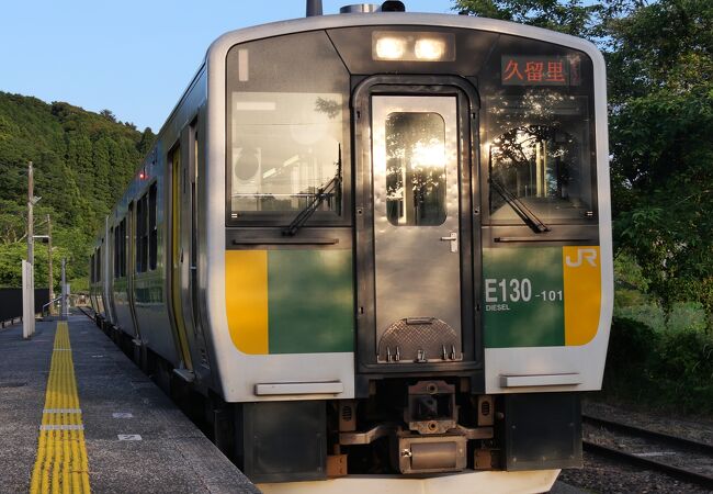 無人駅になっていました。駅前のお土産店なども廃業しているようです