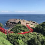 近年、123基の赤鳥居が青い海原に向かって並ぶ絶景のインスタ映えする神社として人気急上昇の神社。