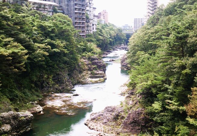 滝見橋;`鬼怒川/渓谷とホテル群`が