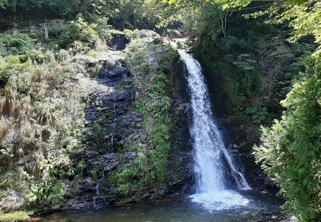銀山温泉の奥の公園。滝があります。