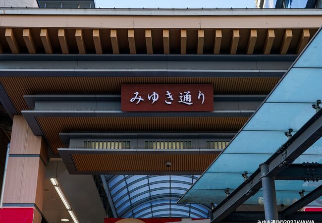 姫路駅北口から姫路城方面に伸びるアーケード商店街