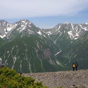 素晴らしい穂高連峰の眺め