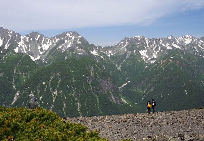 素晴らしい穂高連峰の眺め