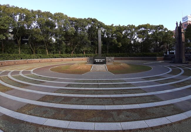 長崎の原爆が落とされた場所にある公園