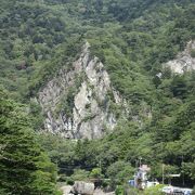 天狗岩と箒川と野立岩のコラボ