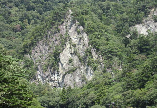 天狗岩と箒川と野立岩のコラボ