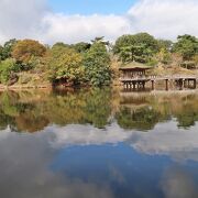 浮見堂が浮かぶ池