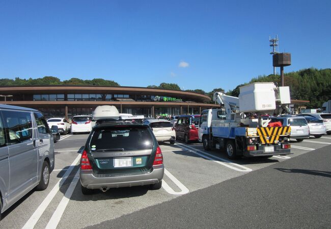 常磐自動車道下り線最初のSA　フードコートや売店は非常に充実しています