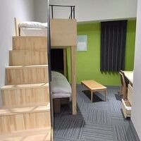 ロフトの上段に登る階段があります