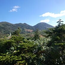 火山の頂き、連なってました