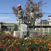 駅前の花壇が素敵