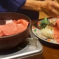 夕食の松阪牛のすき焼きは絶品