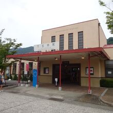 下吉田駅の駅舎。この構内にあります