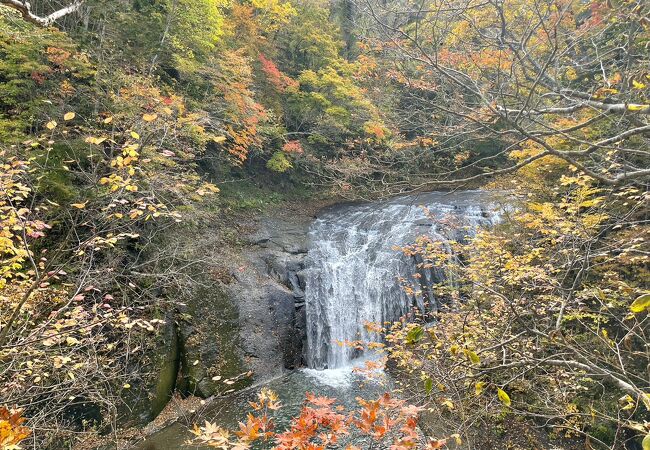 定山渓から恵庭渓谷へ　まずはじめに　白扇の滝見学