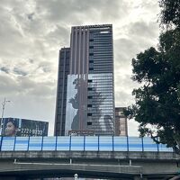 ゴジラを目印に歩いてホテルに行きました。