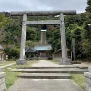 海岸に鳥居があります