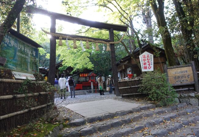 皮が付いたままの木の鳥居